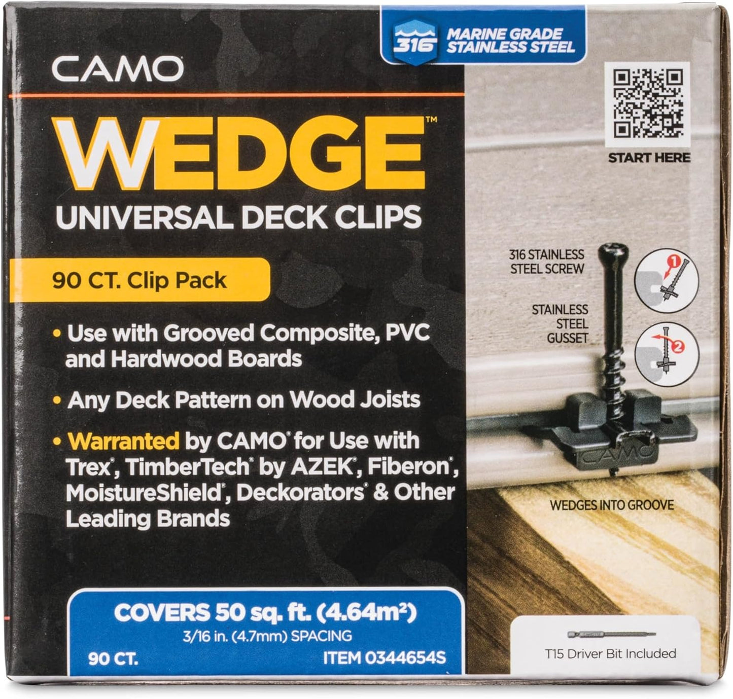CAMO WEDGECLIP 90CT, 50SQF