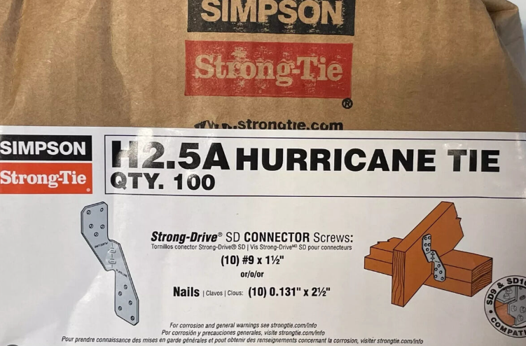 SIMPSON H2.5A HURRICANE TIE ANCHOR BOX 100CT
