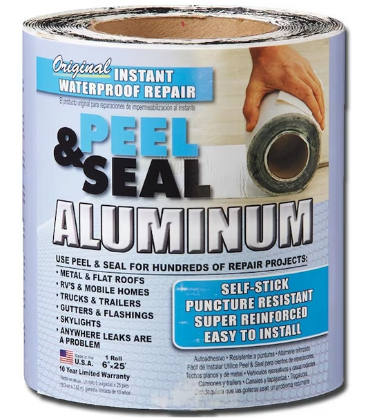 PEEL & SEAL ALUMINUM ROLL FLASHING 6X25